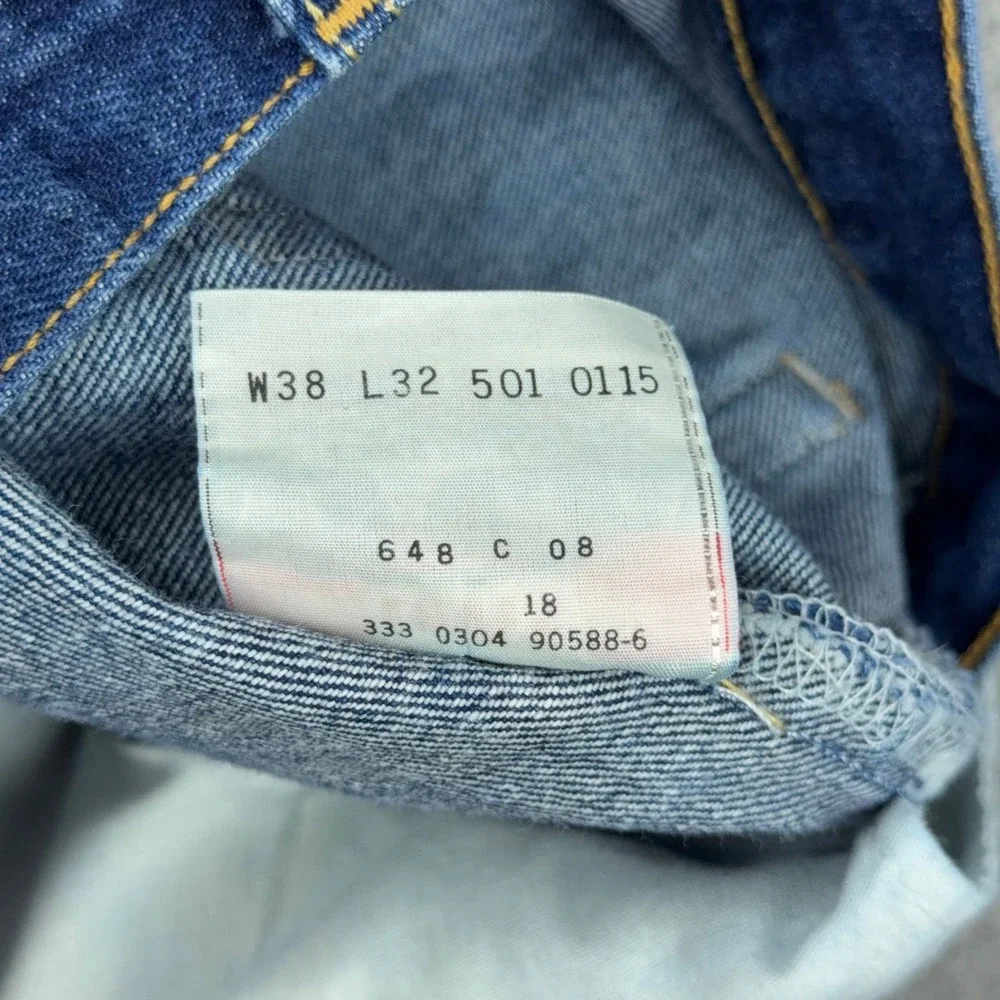 VTG Levi's 501 Jeans Mens 38x32 Blue Original Fit Straight Leg Cotton Denim Y2K